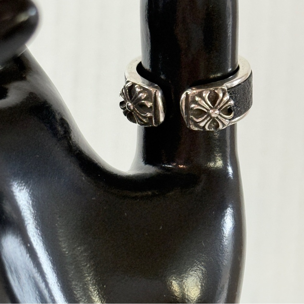 Silver-Tone Gothic Cross Statement Ring | Wide Te… - image 2